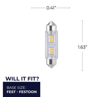 T3 0.8W Non-Dimmable Clear LED Light Bulb with FESTOON Base, 2700K, 55 Lumens, 12V, 3-Pack