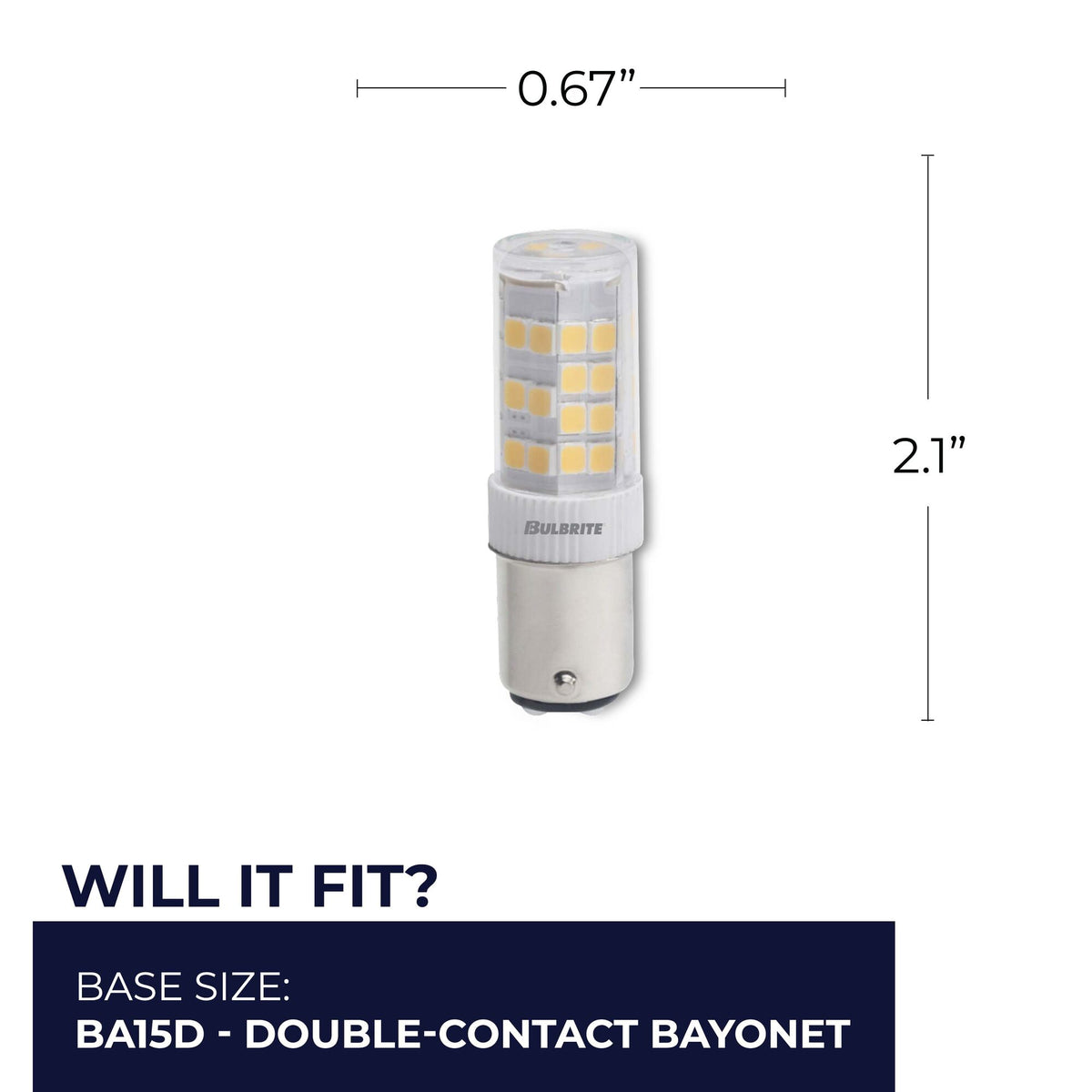 T5 4.5W Dimmable White LED Light Bulb with BA15d Base, 2700K, 400 Lumens, 2-Pack