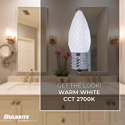C9 0.6W Non-Dimmable Clear LED Light Bulb with E17 Base, 2700K, 25-Pack, Dry Rated