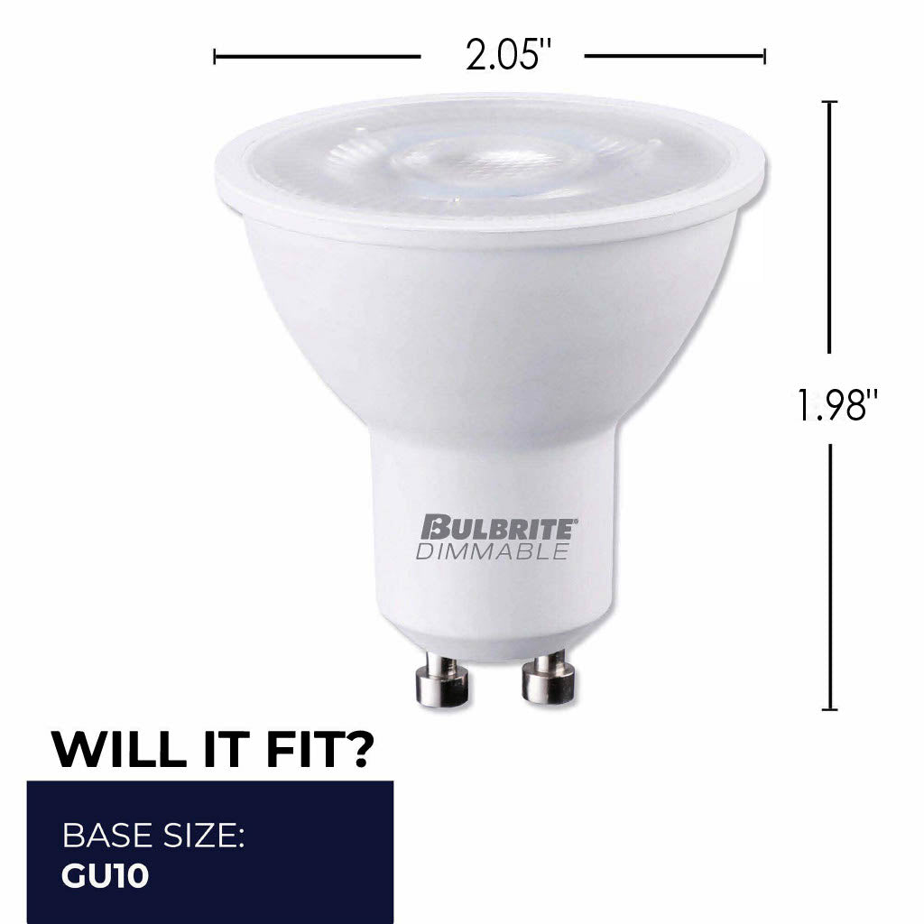 PAR16 Dimmable White LED Light Bulb with GU10 Base, 3000K, 500 Lumens, 2-Pack