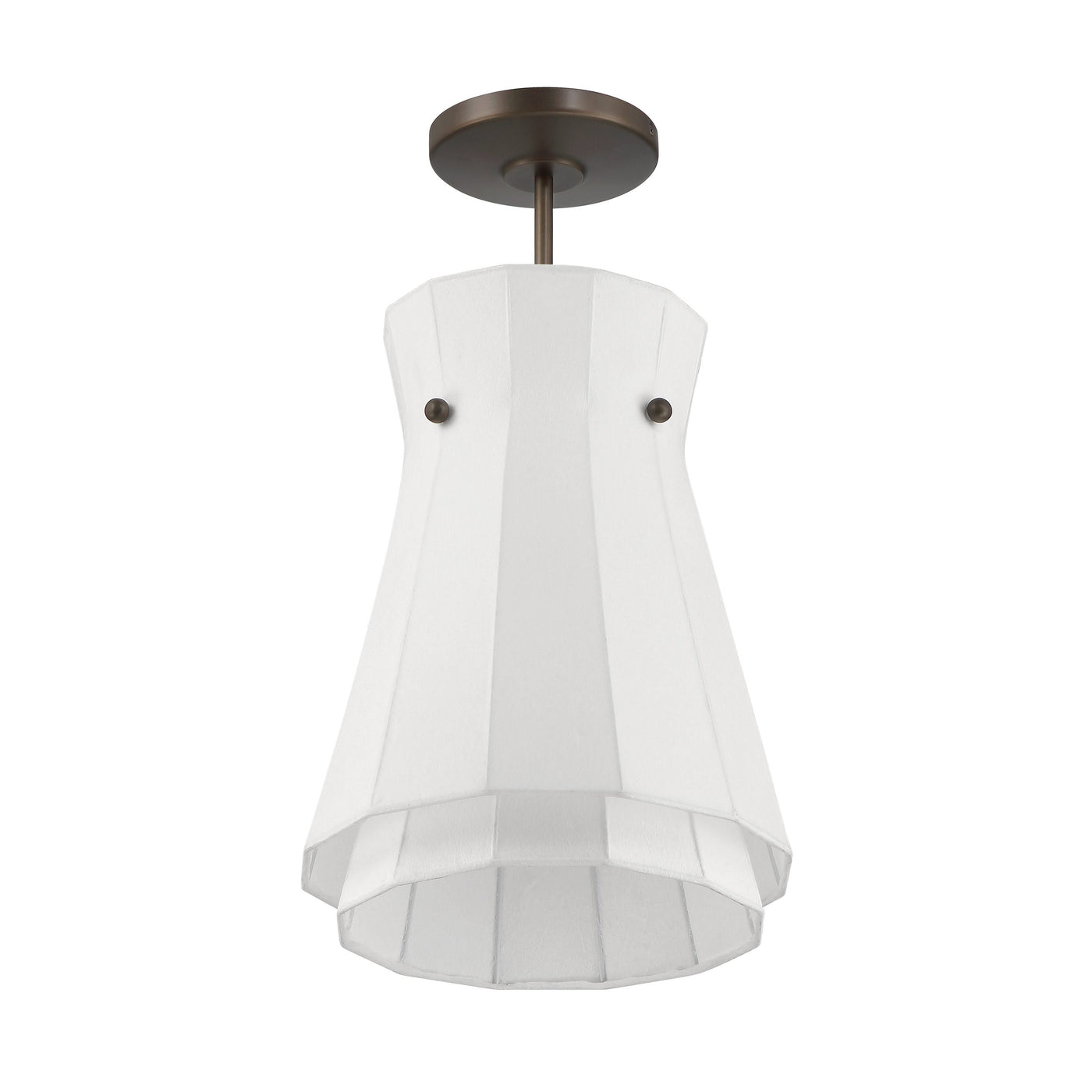 Bryony 12-inch 1-light Forged Bronze Convertible Pendant with White Synthetic Silk Shade
