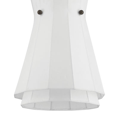 Bryony 12-inch 1-light Forged Bronze Convertible Pendant with White Synthetic Silk Shade