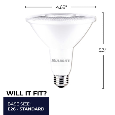 PAR38 15W Dimmable White LED Light Bulb with E26 Base, 4000K, 1200 Lumens, Flood, 4-Pack