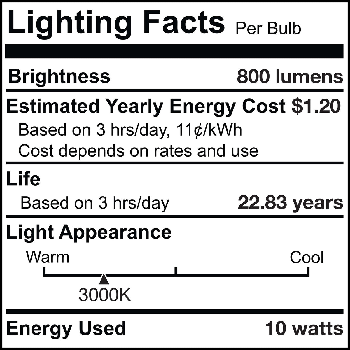 PAR30LN 10W Dimmable LED Light Bulb with E26 Base, 3000K, 800 Lumens, Flood, 6-Pack