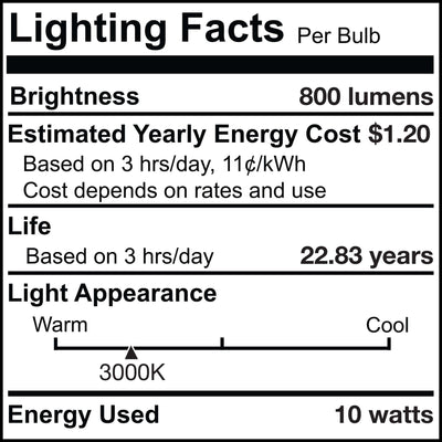 PAR30LN 10W Dimmable LED Light Bulb with E26 Base, 3000K, 800 Lumens, Flood, 6-Pack