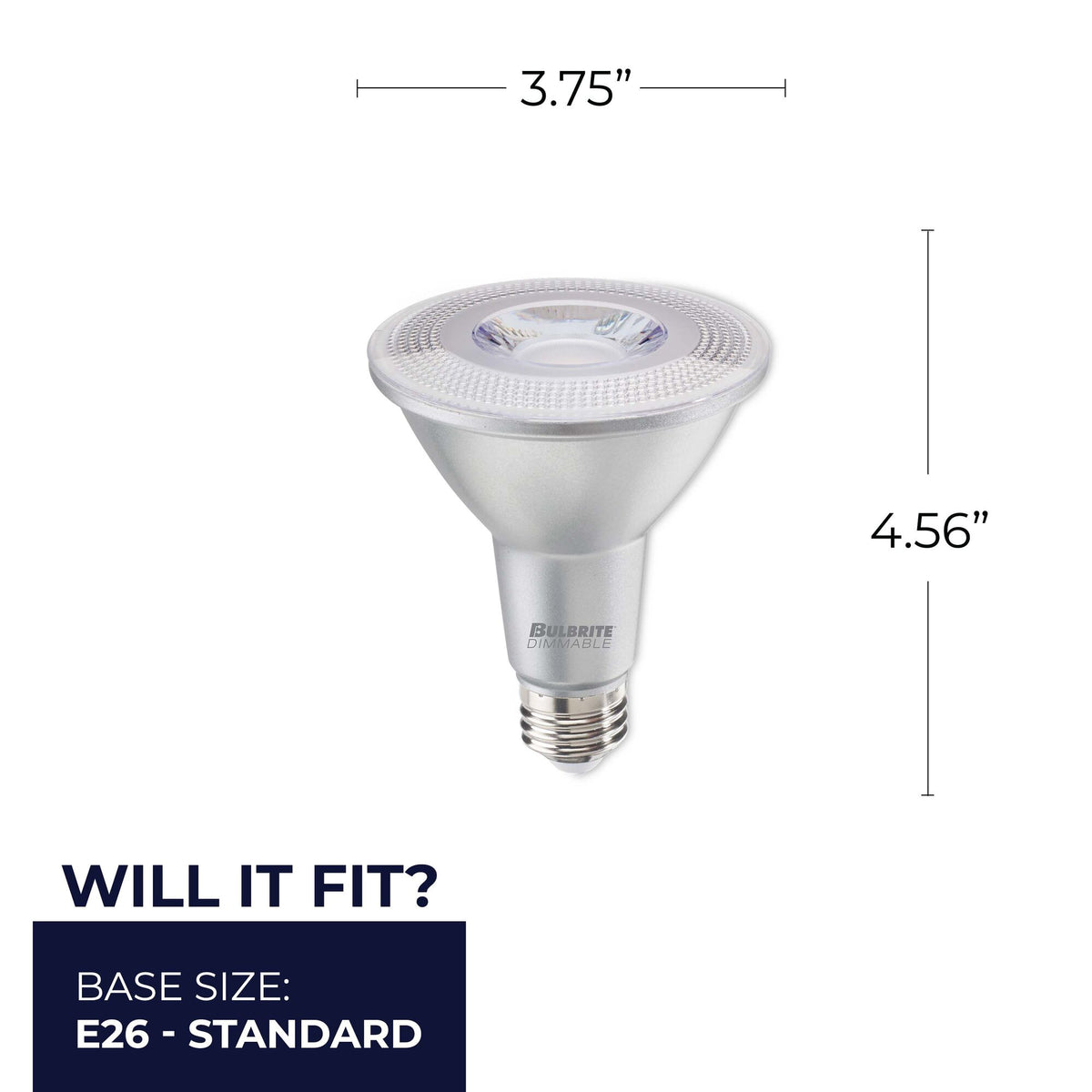 PAR30LN 10W Dimmable LED Light Bulb with E26 Base, 3000K, 800 Lumens, Flood, 6-Pack