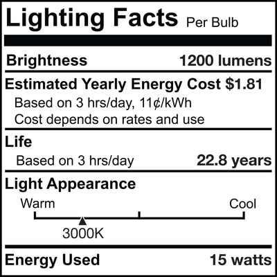 PAR38 15W Dimmable LED Light Bulb with E26 Base, 3000K, 1200 Lumens, Flood, 2-Pack