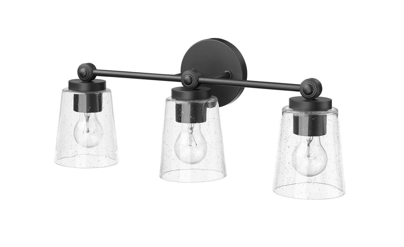 22'' Lauryn Matte Black 3 Light Bath Vanity