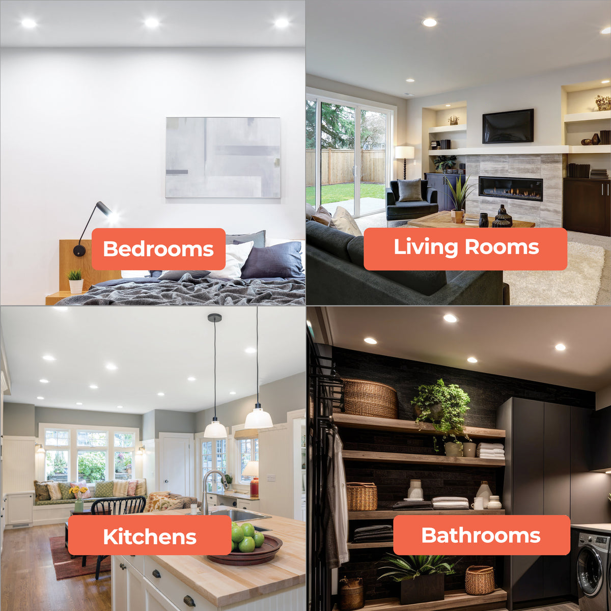 10-inch White 25W Dimmable LED Disc Downlight, 3000K, 2000 Lumens