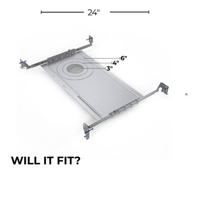 24-inch Metal Mounting Bracket for 3/4/6-inch Recessed Downlights, 4-Pack