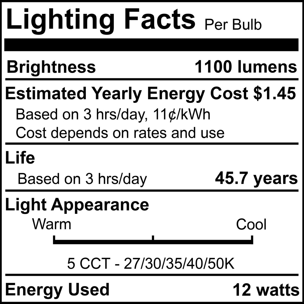 4-inch White Round - Smooth Trim - Regressed 12W Dimmable LED J-Box Recessed Downlight, 5 CCT - 27/30/35/40/50K, 1100 Lumens