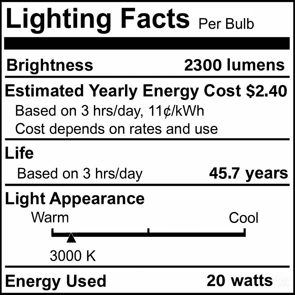 2-foot White 20W Dimmable LED Wraparound Utility Light, 3000K, 2300 Lumens