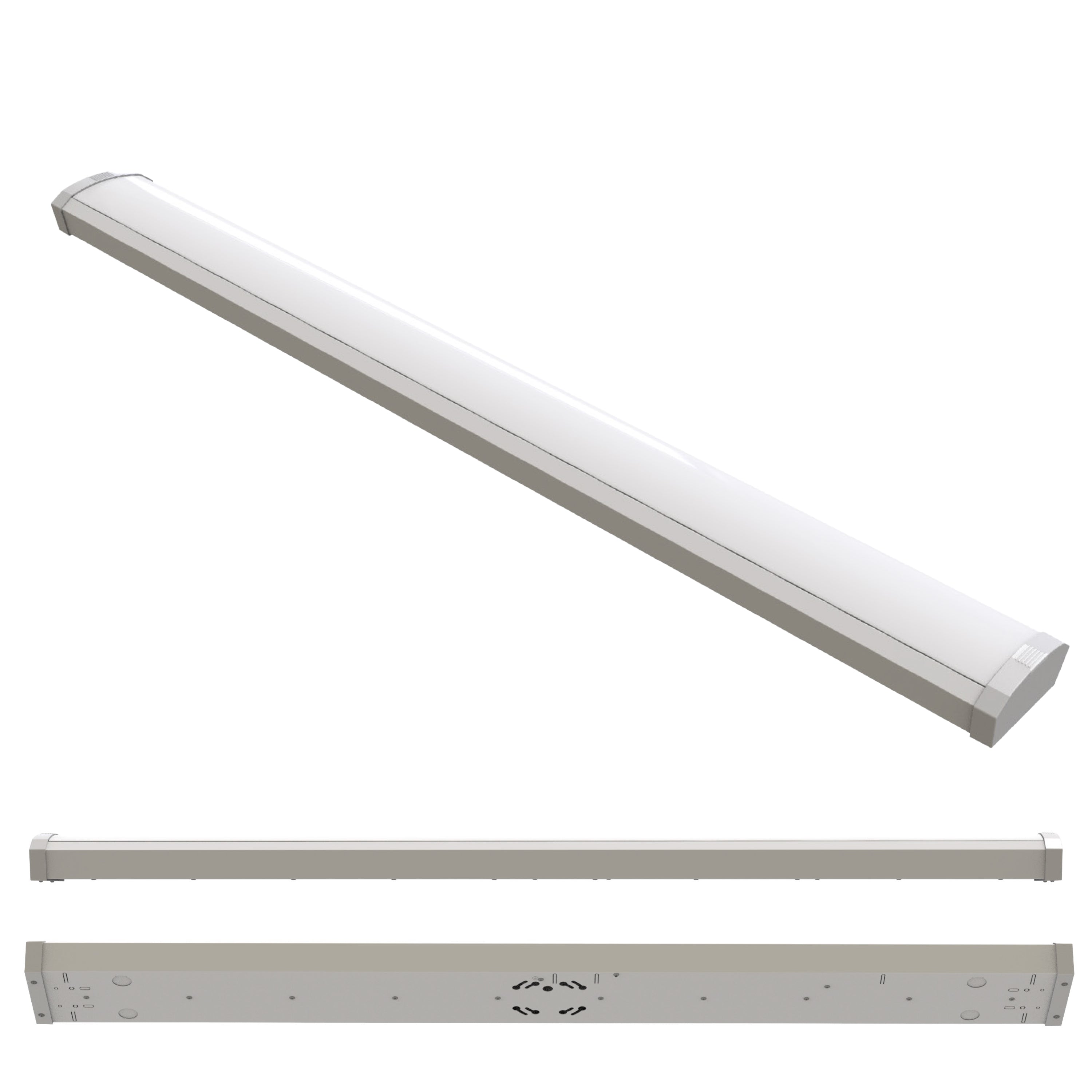 4-foot White 46W Dimmable LED Wraparound Utility Light, 3000K, 5300 Lumens