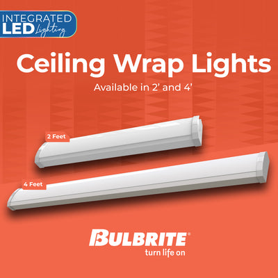 4-foot White 46W Dimmable LED Wraparound Utility Light, 5 CCT - 27/30/35/40/50K, 5300 Lumens