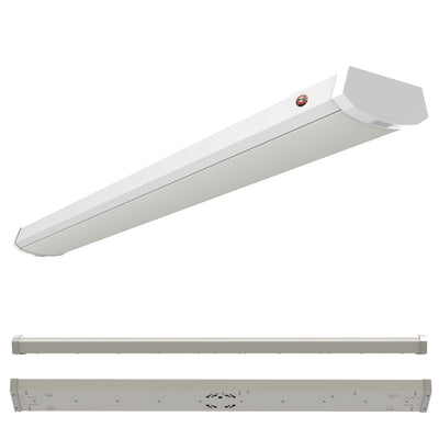4-foot White 46W Dimmable LED Wraparound Utility Light, 3000K, 5300 Lumens, Battery Backup