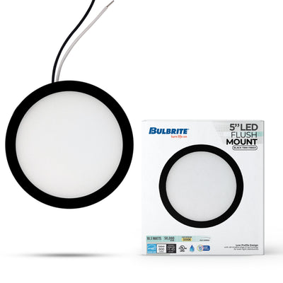 5-inch Black 10.3W Dimmable LED Flush Mount Ceiling Light, 3000K, 850 Lumens