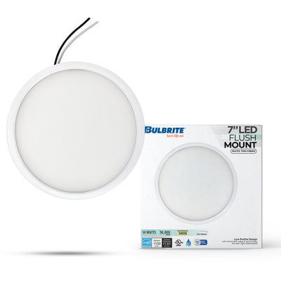 7-inch White 14W Dimmable LED Flush Mount Ceiling Light, 3000K, 1150 Lumens
