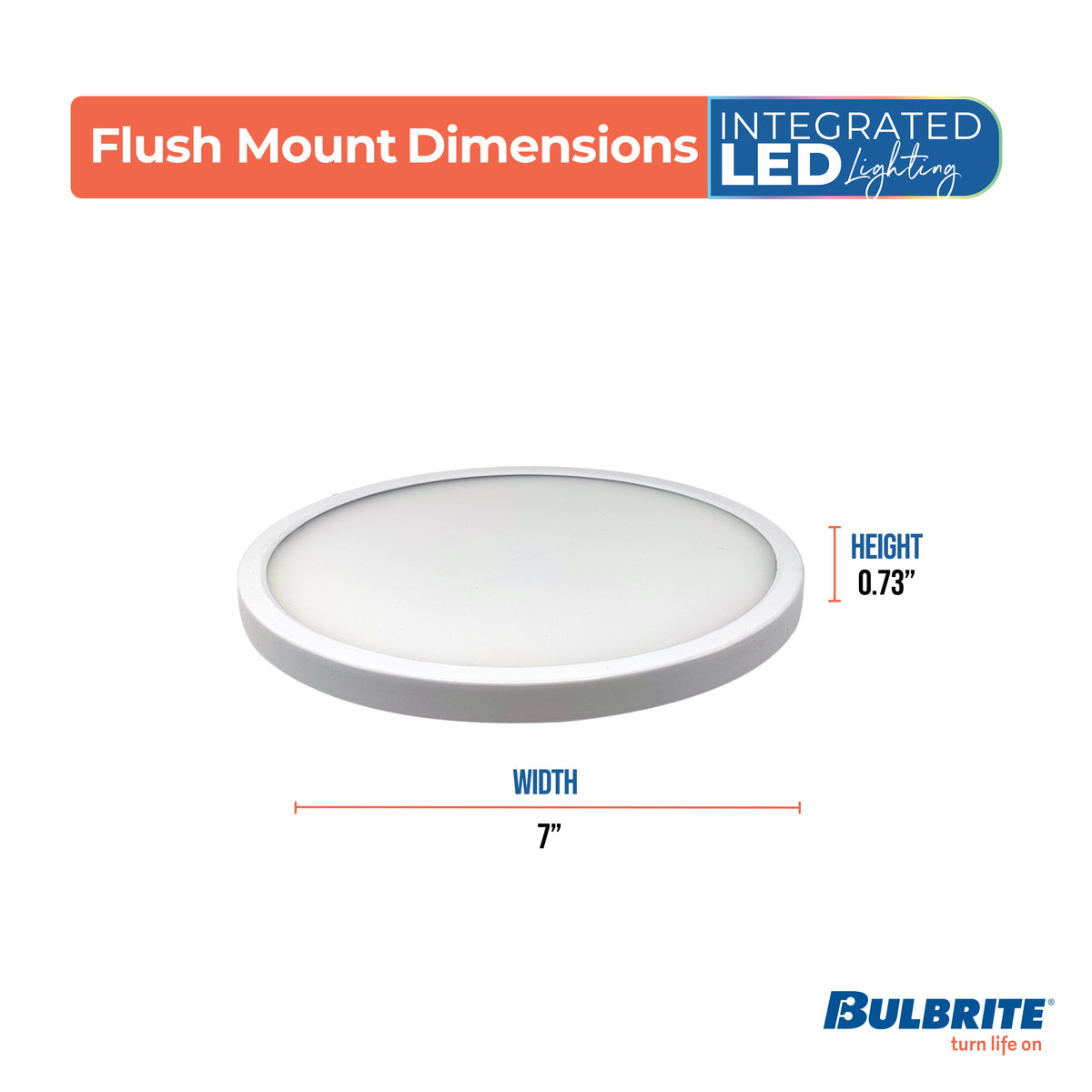 7-inch White 14W Dimmable LED Flush Mount Ceiling Light, 3000K, 1150 Lumens
