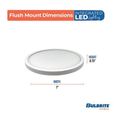 7-inch White 14W Dimmable LED Flush Mount Ceiling Light, 3000K, 1150 Lumens