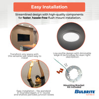 7-inch White 14W Dimmable LED Flush Mount Ceiling Light, 3000K, 1150 Lumens