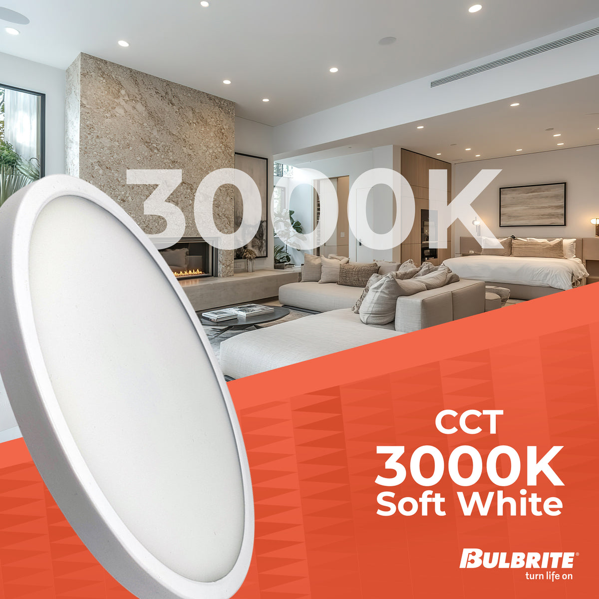 7-inch White 14W Dimmable LED Flush Mount Ceiling Light, 3000K, 1150 Lumens