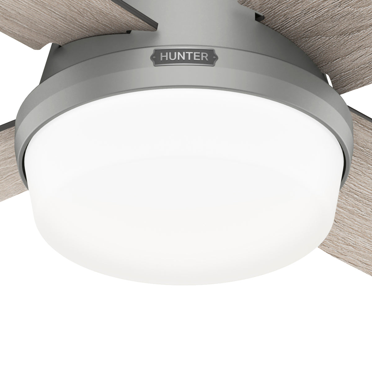 52 inch Dempsey Matte Silver Low Profile Ceiling Fan with LED Light Kit and Handheld Remote