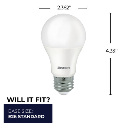A19 9W Dimmable Frost Filament LED Light Bulb with E26 Base, 2700K, 800 Lumens, 8-Pack