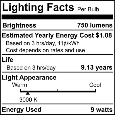A19 8.5W Non-Dimmable Frost Filament LED Light Bulb with E26 Base, 3000K, 750 Lumens, 8-Pack