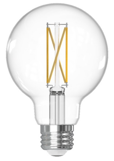 G25 7W Dimmable Clear Filament LED Light Bulb with E26 Base, 4000K, 800 Lumens, 8-Pack