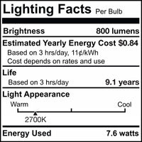 ST18 7.6W Dimmable Clear Filament LED Light Bulb with E26 Base, 2700K, 800 Lumens, 10-Pack