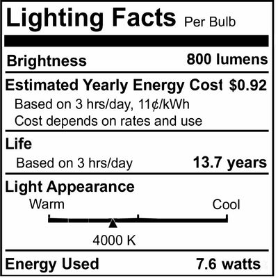 ST18 7.6W Dimmable Clear Filament LED Light Bulb with E26 Base, 4000K, 800 Lumens, 4-Pack
