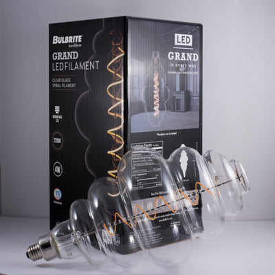 Grands BH 4W Dimmable Clear Filament LED Light Bulb with E26 Base, 2200K, 190 Lumens