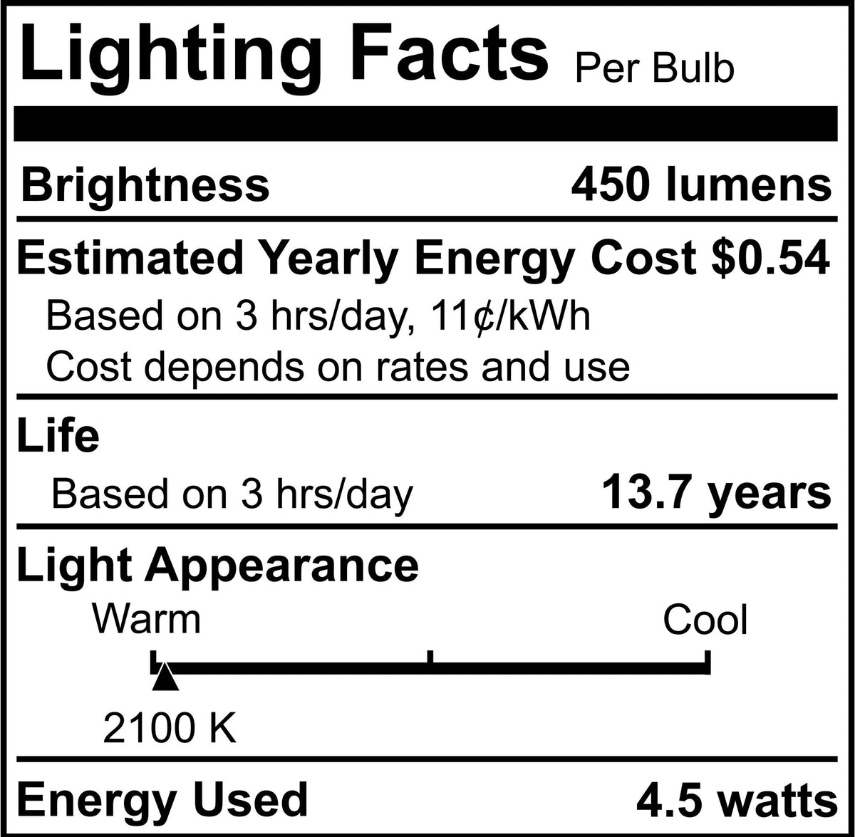 T8 4.5W Dimmable Amber Filament LED Light Bulb with E12 Base, 2100K, 450 Lumens, 4-Pack