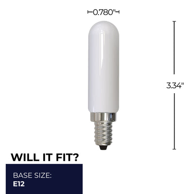 T6 4.5W Dimmable Milky Filament LED Light Bulb with E12 Base, 3000K, 400 Lumens, 4-Pack
