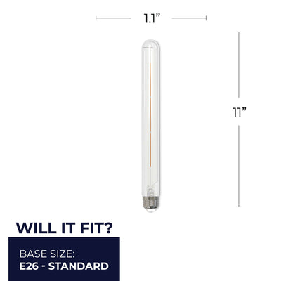 T9 5W Dimmable Clear Filament LED Light Bulb with E26 Base, 2700K, 450 Lumens, 2-Pack