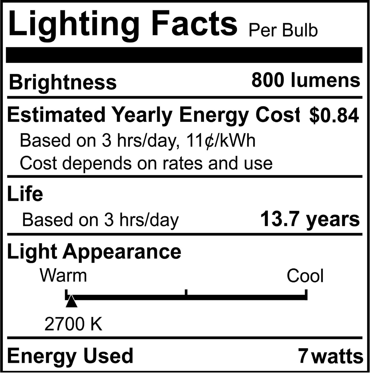 A15 7W Dimmable Milky Filament LED Light Bulb with E26 Base, 2700K, 800 Lumens, 4-Pack