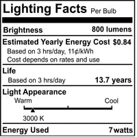 A15 7W Dimmable Milky Filament LED Light Bulb with E26 Base, 3000K, 800 Lumens, 4-Pack, 90 CRI