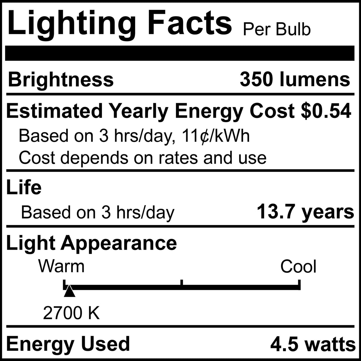 G25 4.5W Dimmable Half Gold Filament LED Light Bulb with E26 Base, 2700K, 350 Lumens, 4-Pack
