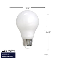 A19 14W Dimmable Milky Filament LED Light Bulb with E26 Base, 4000K, 1400 Lumens, 4-Pack