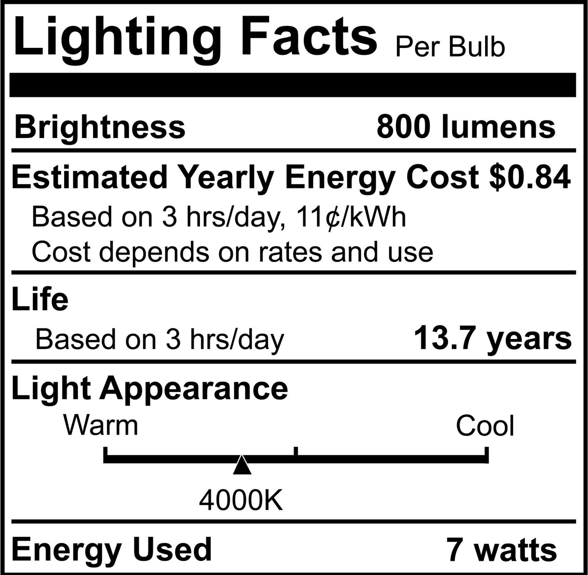 A19 7W Dimmable Milky Filament LED Light Bulb with E26 Base, 4000K, 800 Lumens, 4-Pack