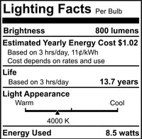 ST18 8.5W Dimmable Clear Filament LED Light Bulb with E26 Base, 4000K, 800 Lumens, 4-Pack