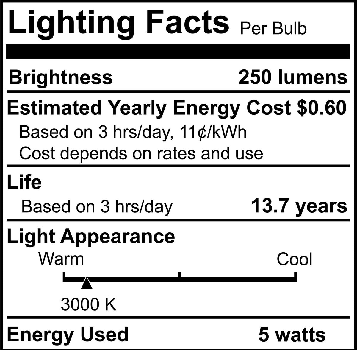T9 7.5‘’ 3W Dimmable Clear LED Light Bulb with E26 Base, 3000K, 250 Lumens, 3-Pack