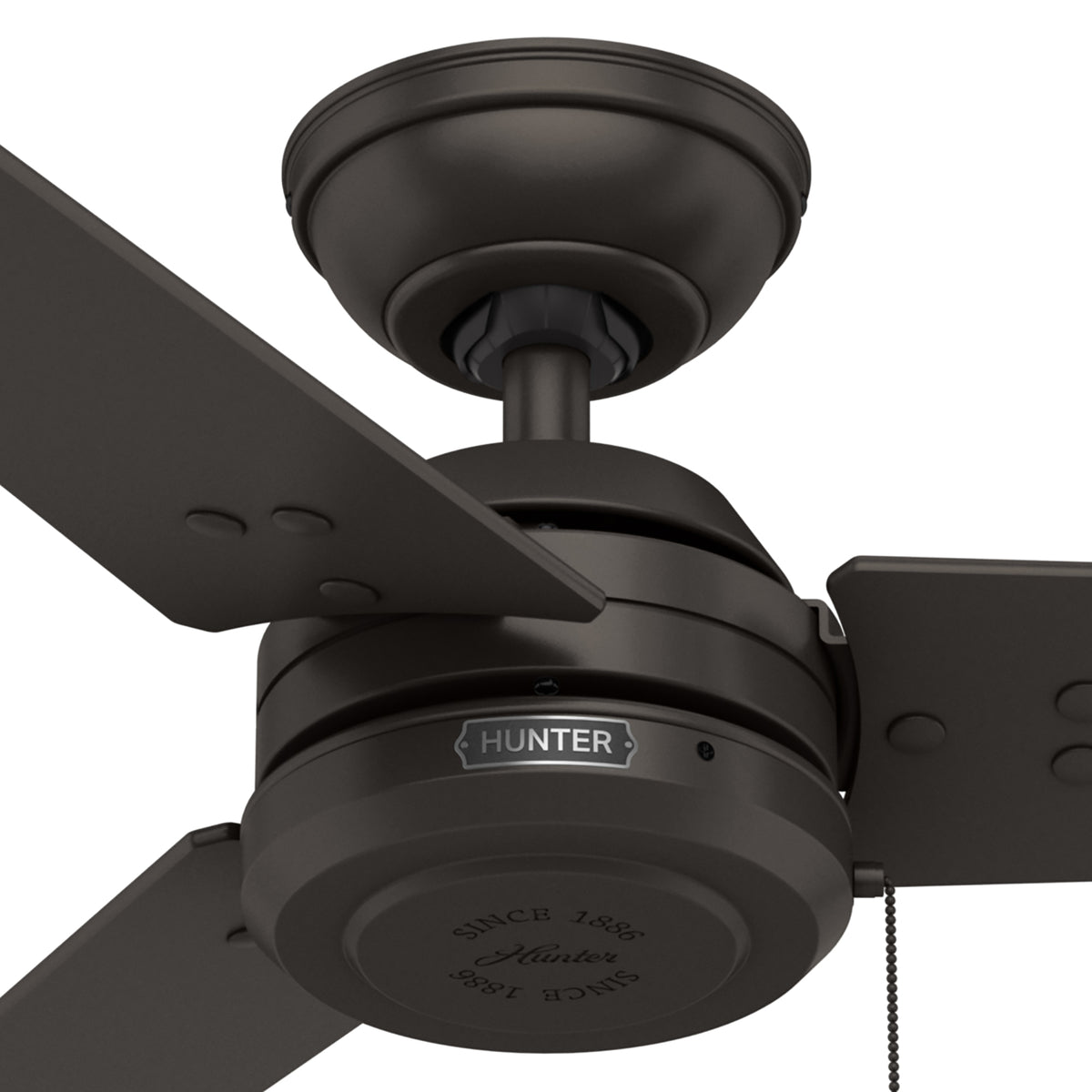 52 inch Cassius Premier Bronze Damp Rated Ceiling Fan and Pull Chain