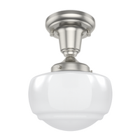 Saddle Creek 7.5-inch 1-light Brushed Nickel Schoolhouse Pendant with Cased White Glass