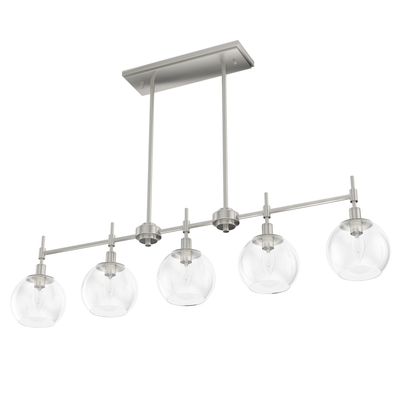 Xidane 42.25-inch 5-light Brushed Nickel Linear Chandelier with Clear Glass