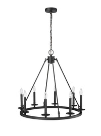 28-inch Florence Matte Black 8-Light Chandelier