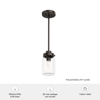 Devon Park 4.5-inch 1-light Onyx Bengal Pendant with Clear Glass
