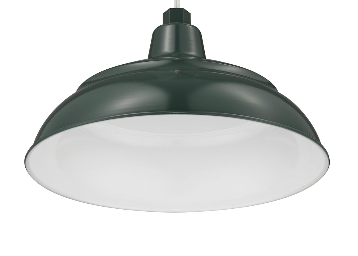 14'' Satin Green Metal R Series Warehouse Shade