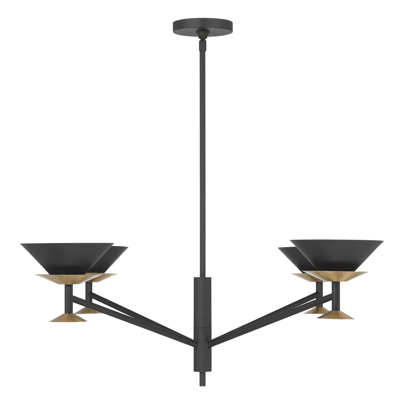 Tremolo 36-inch 4-light Textured Black and Champagne Gold Chandelier