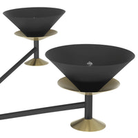 Tremolo 36-inch 4-light Textured Black and Champagne Gold Chandelier